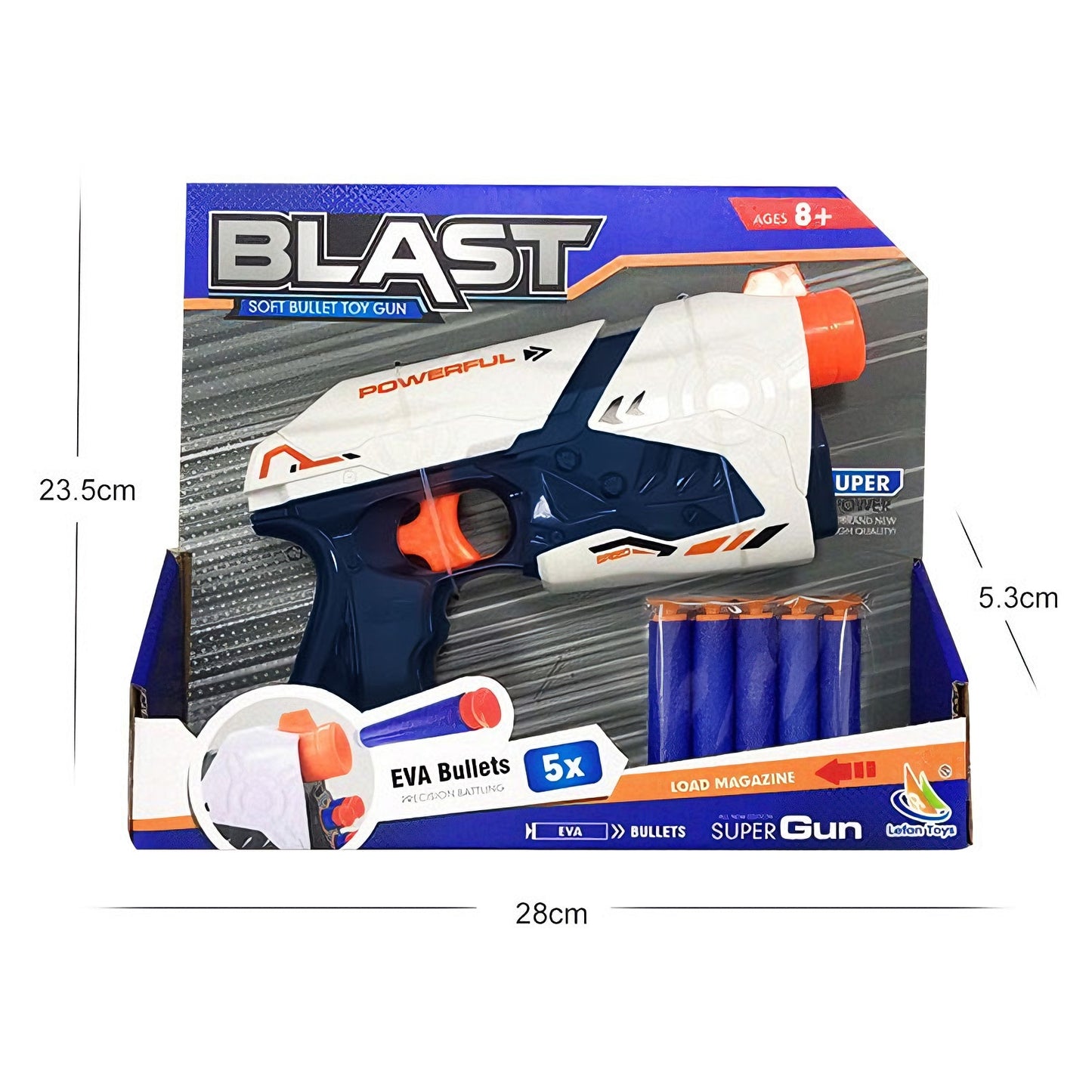 High-Powered Swift Toy Soft Bullet Blaster – Sleek White-Orange-Navy Design, Safe Foam Darts for Kids’ Outdoor Fun & Active Play,Parent-child Outdoor Battle Toy Manual Soft Bullet Gun