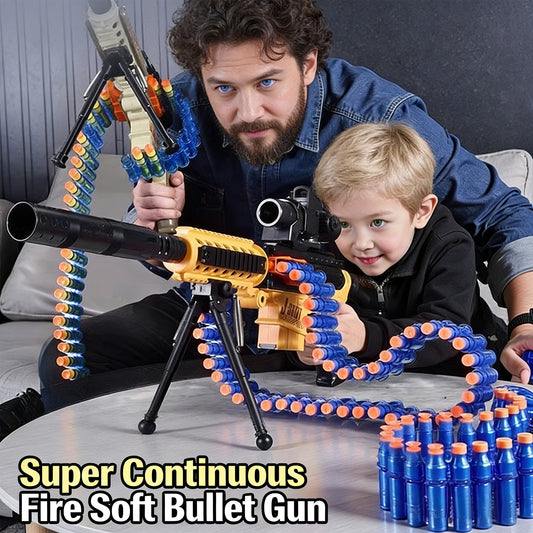 M416 Electric Full-Auto Soft Bullet Toy Gun,Huge Ammo Chain + Cool Attachments,Safe Suction Darts