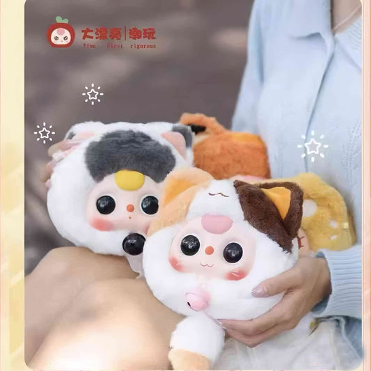 BABY THREE Lucky Cat Series Blind Box,Zipper Bags, Plush Toy Boxes,Cute Decorative Items, Children's Toys(Random 1PCS)