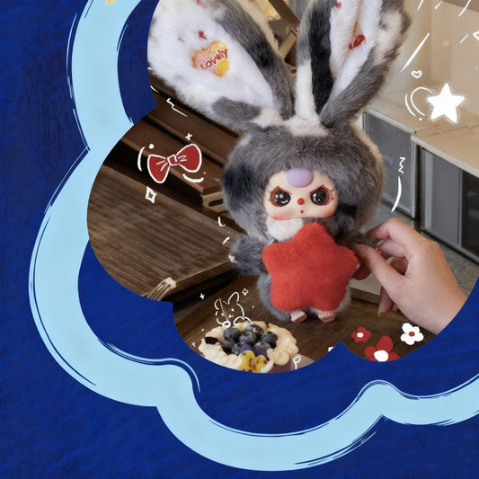 BABY THREE Lily Rabbit Town Series 3 Plush Blind Box Randomly 1PC (1 of 6 Possible Styles) Cute Figures Collectible Toys Birthday Gifts,Display Item