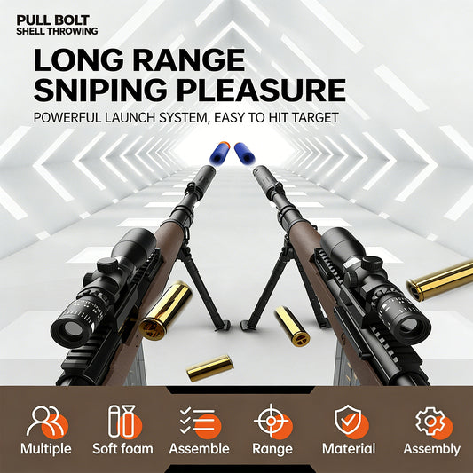 Realistic Barrett Slapper Soft-bullet Toy Sniper Rifle,Realistic Sniper Rifle Toy Set with Scope & Tripod,Exciting Outdoor/Indoor Play、Ideal Kids’ Tactical Shooting Toy /Gift(Ages 8+) 1 PCS