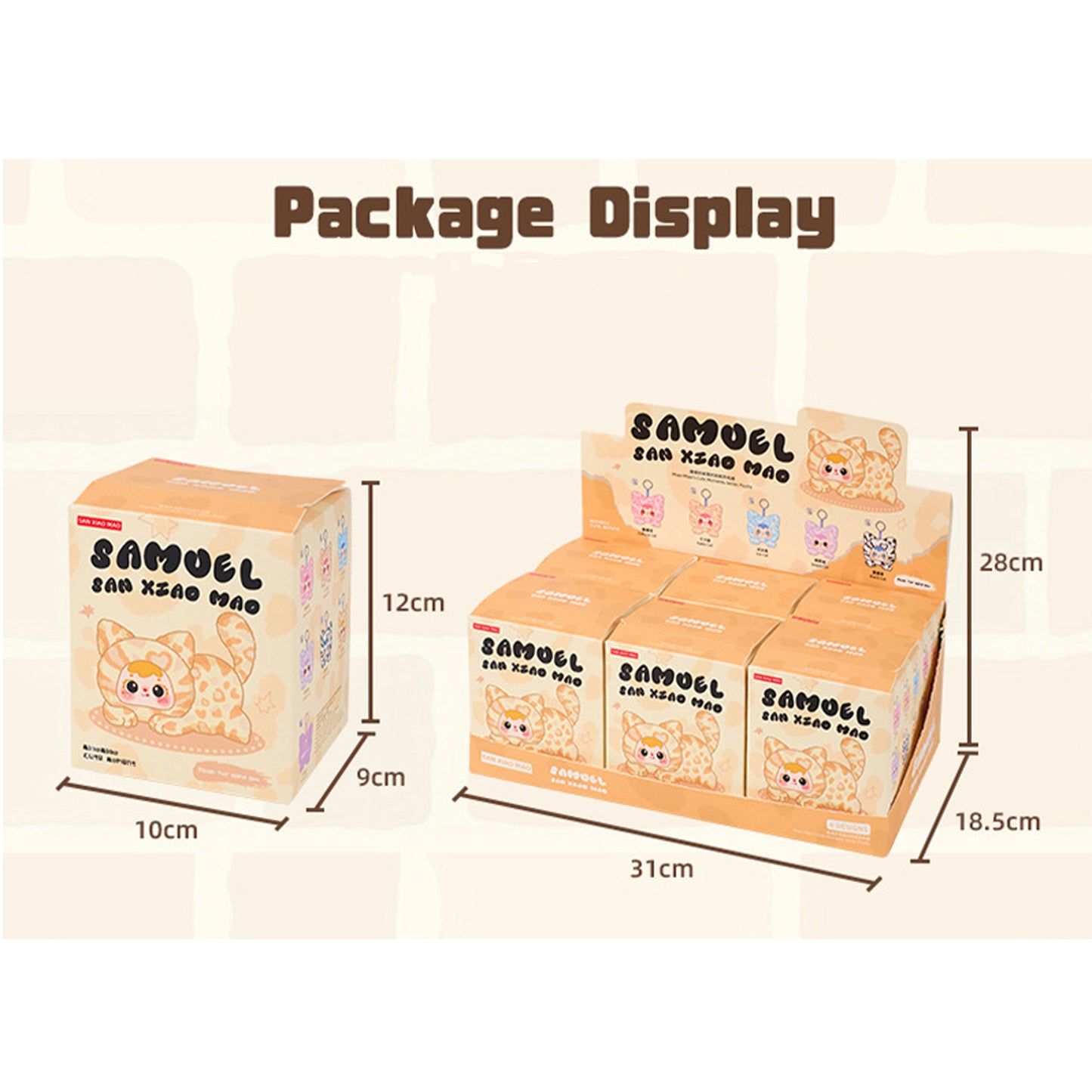 SAMUEL Creative Play Dolls Cute Moments Miao Miao Series Blind Boxes, Cute Hanging Decorations, Bag Accessories, Girls' Gifts