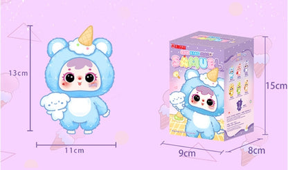 SAMUEL Hug The Ice Cream-loving Cute Pet-themed Blind Box, Adorable Plush Toys, Pendants, Birthday Gifts（Random 1PCS）