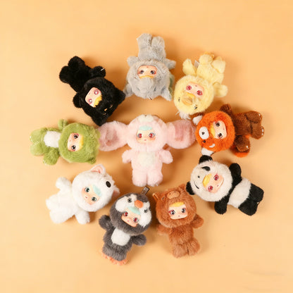 ENCOUNTERED Cute Plastic Face Dolls, Plush Toy Figures, Cartoon Schoolbag Pendants, Keychain Dolls, Collectible Toys（1 PCS）