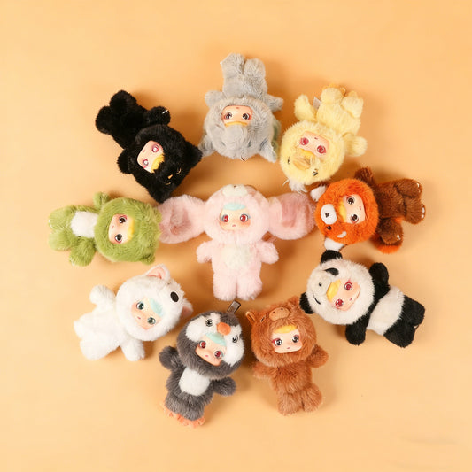 ENCOUNTERED Cute Plastic Face Dolls, Plush Toy Figures, Cartoon Schoolbag Pendants, Keychain Dolls, Collectible Toys（1 PCS）