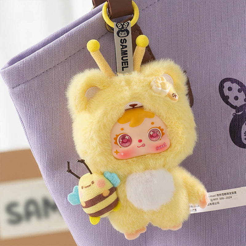 SAMUEL Hug The Ice Cream-loving Cute Pet-themed Blind Box, Adorable Plush Toys, Pendants, Birthday Gifts（Random 1PCS）