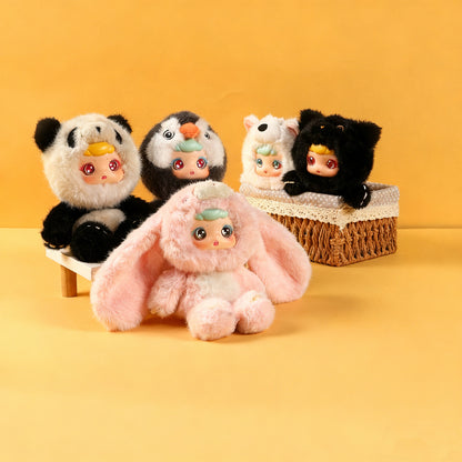 ENCOUNTERED Cute Plastic Face Dolls, Plush Toy Figures, Cartoon Schoolbag Pendants, Keychain Dolls, Collectible Toys（1 PCS）