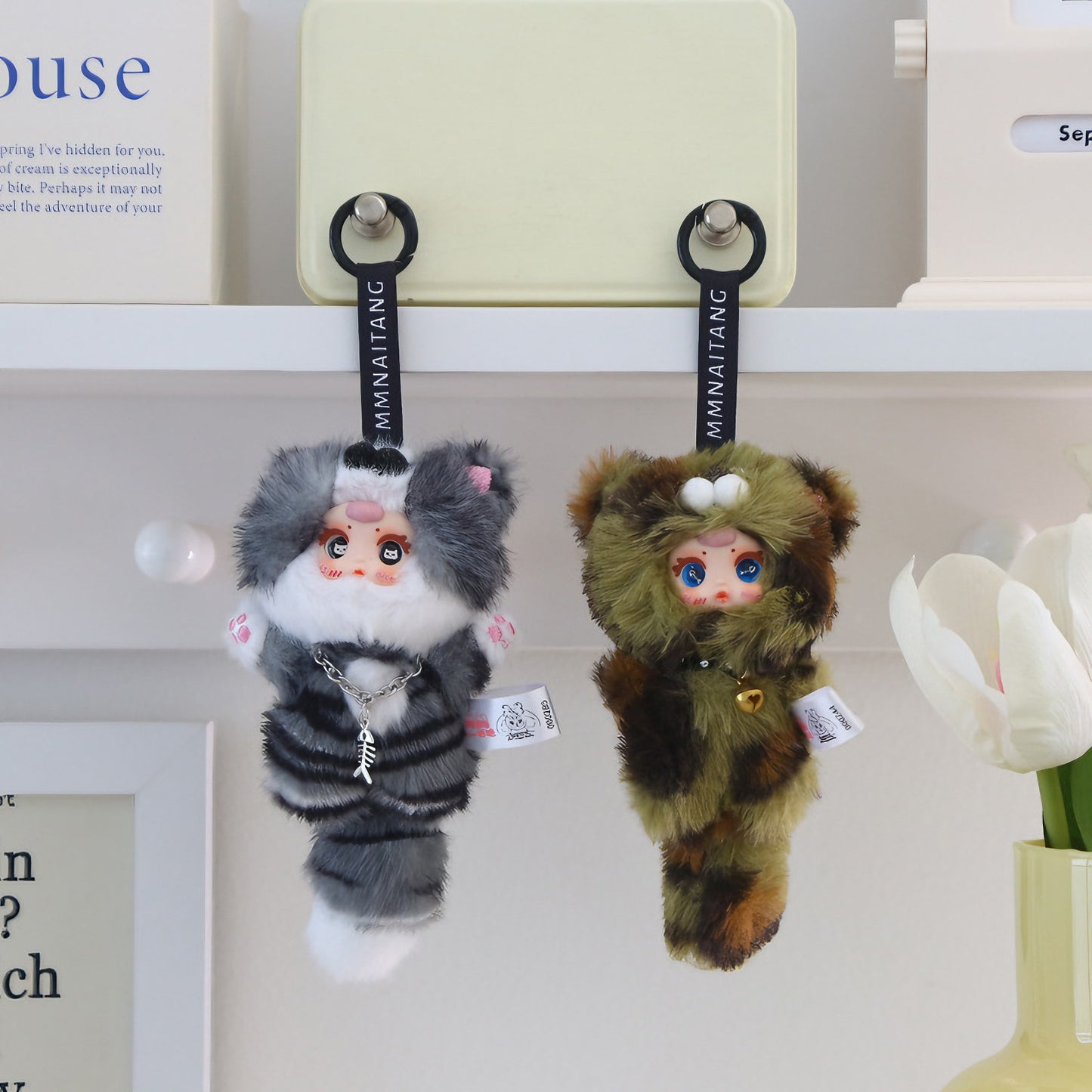 MM Pendent Candy Cat Series Plush Blind Boxes,Bag Accessories,Pop Culture Toys,Gifts for Girls(Random 1 PCS)