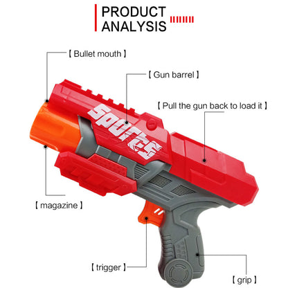 Sports Gun,Children's Imitation Toy Gun, Boy's Shooting Battle Soft Bullet Gun, Manual and Can Be Fired