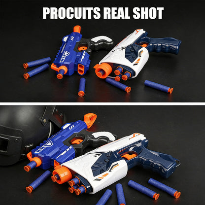 High-Powered Swift Toy Soft Bullet Blaster – Sleek White-Orange-Navy Design, Safe Foam Darts for Kids’ Outdoor Fun & Active Play，Parent-child Outdoor Battle Toy Manual Soft Bullet Gun