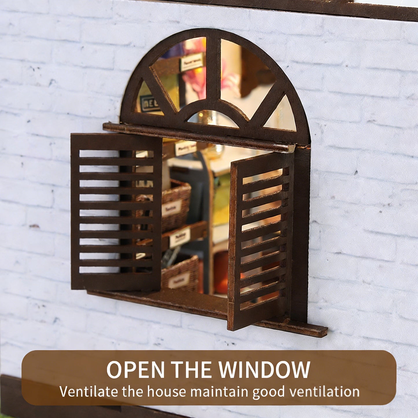 DIY Miniature Greenhouse Craft Kit - Wooden Plant-Themed Dollhouse Buildable Model with LED Lighting, Cozy Decorative Desktop Display for Hobbyists & Relaxation Enthusiasts