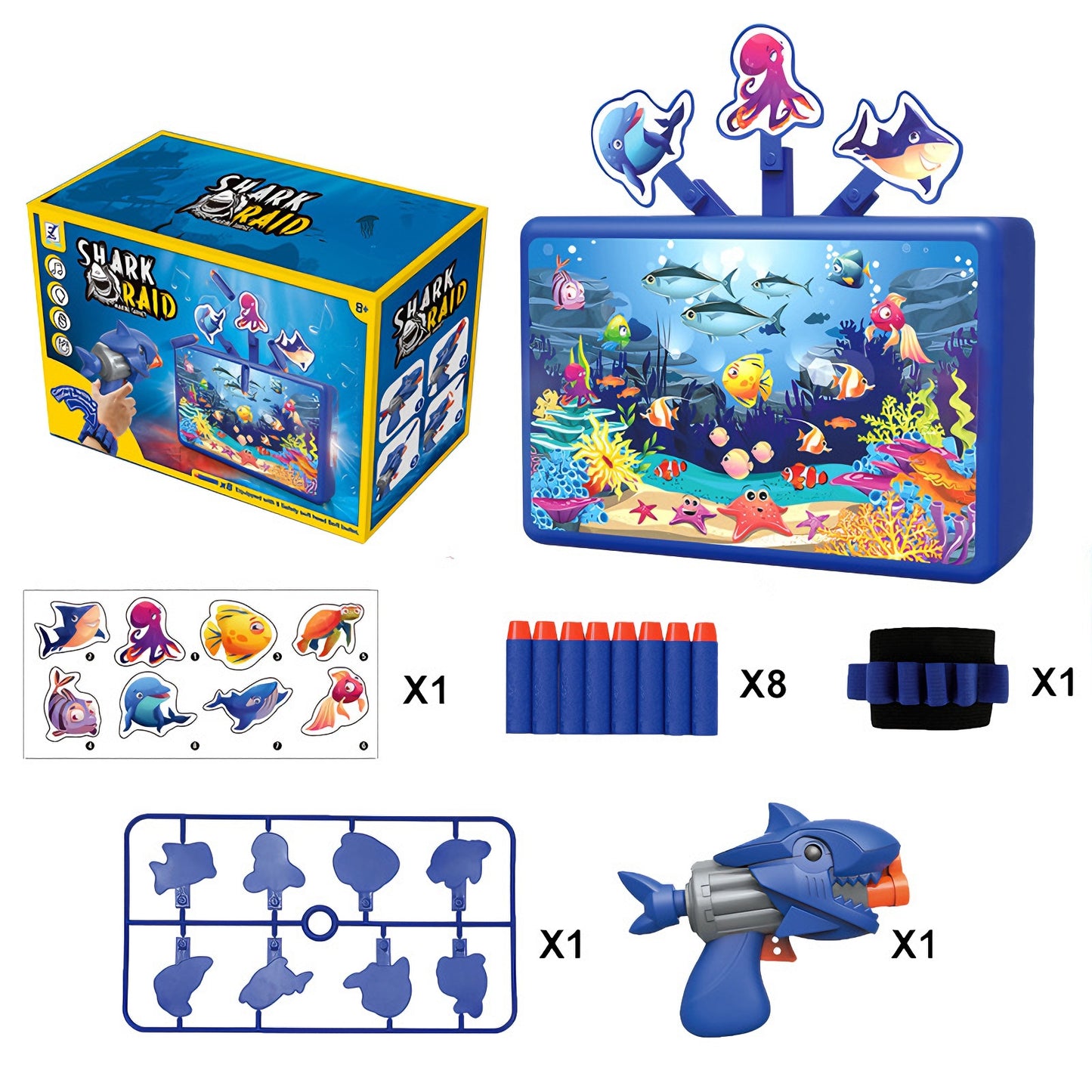 Electric Rotating Target Toy Gun, Lighted Music Soft-bullet Gun，Soft Foam Darts, Safe Competitive Fun, Gifts for Boys Girls Adults Age 8+