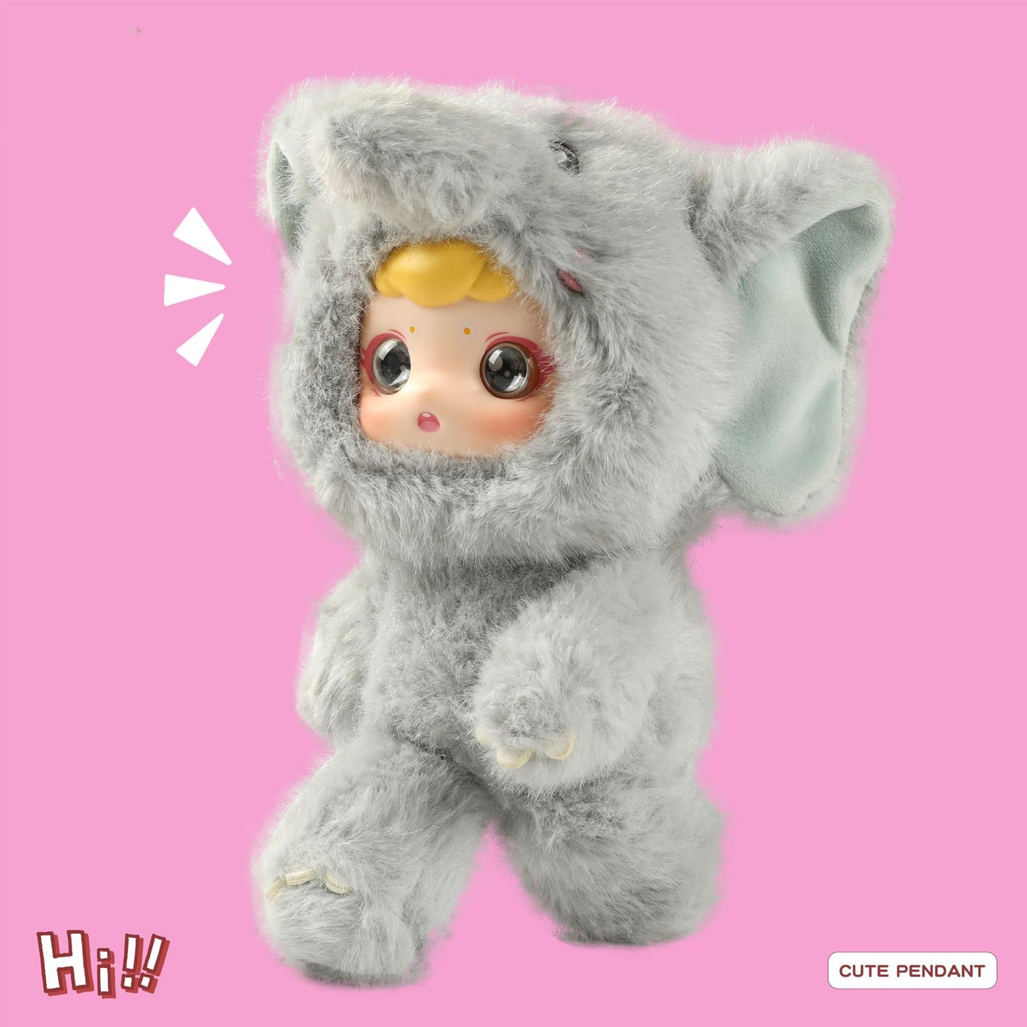 ENCOUNTERED Cute Plastic Face Dolls, Plush Toy Figures, Cartoon Schoolbag Pendants, Keychain Dolls, Collectible Toys（1 PCS）