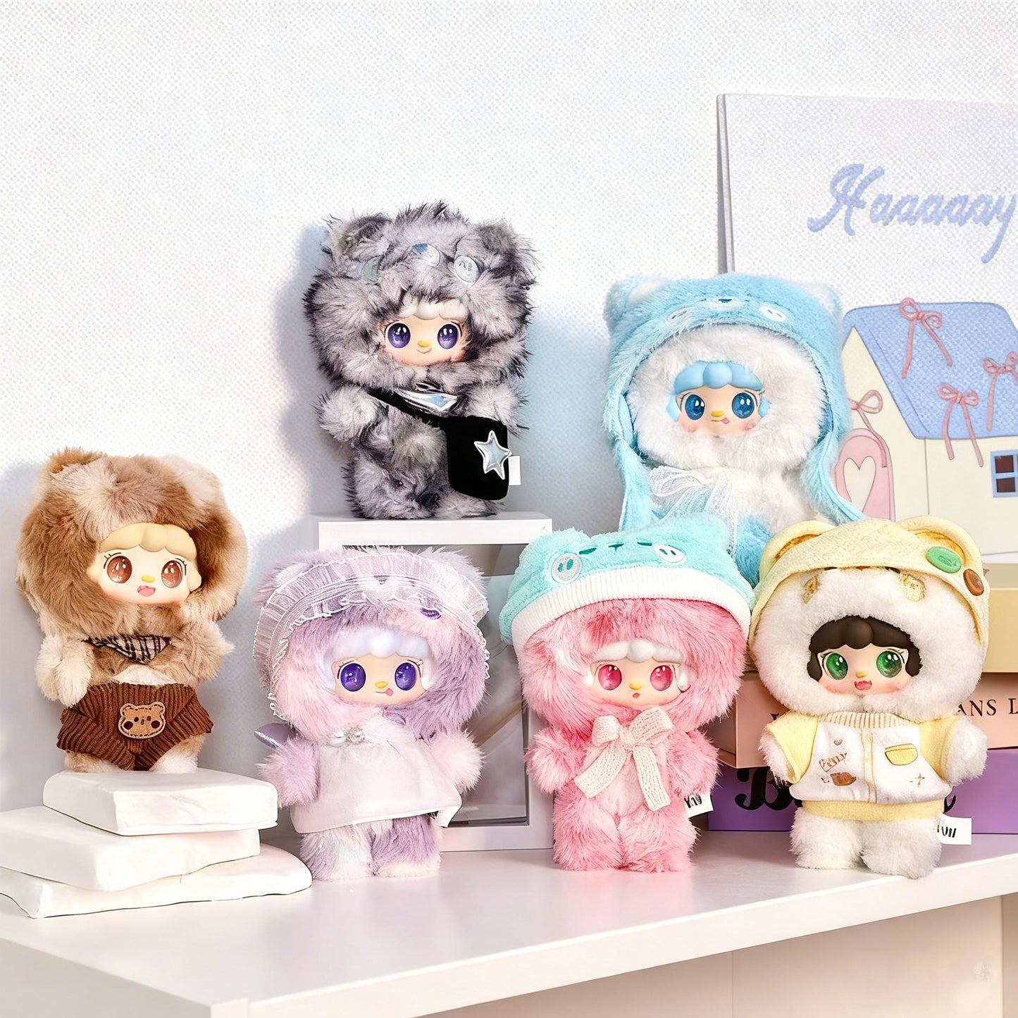 YOOKI Bear Hibernation Plan Series Blind Boxes, Cute Plush Toys, Pendants, Gift for Girls（Random 1PCS）