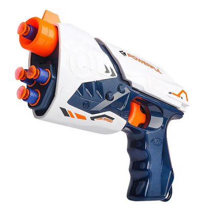 High-Powered Swift Toy Soft Bullet Blaster – Sleek White-Orange-Navy Design, Safe Foam Darts for Kids’ Outdoor Fun & Active Play，Parent-child Outdoor Battle Toy Manual Soft Bullet Gun