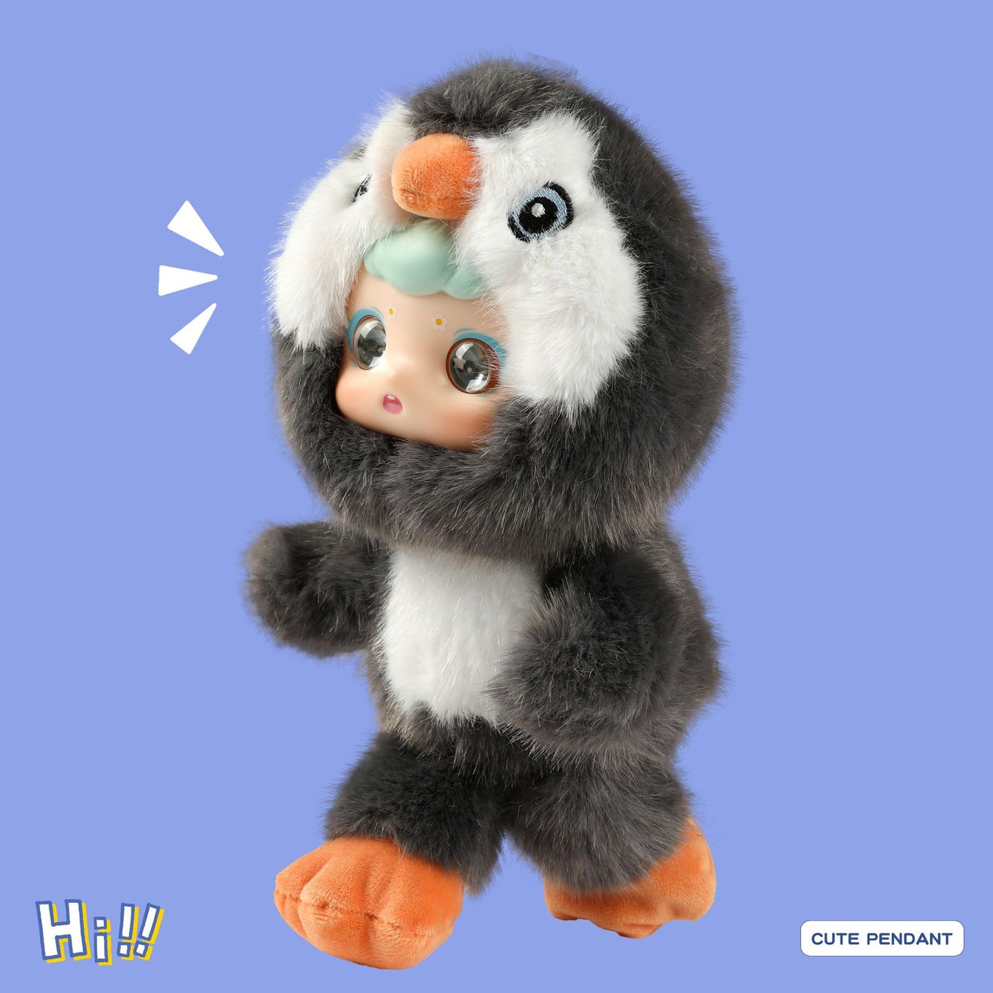 ENCOUNTERED Cute Plastic Face Dolls, Plush Toy Figures, Cartoon Schoolbag Pendants, Keychain Dolls, Collectible Toys（1 PCS）