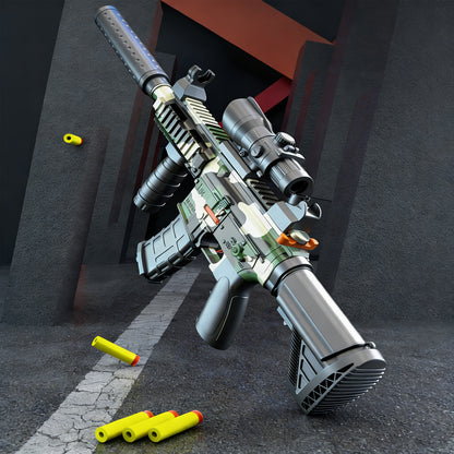 M416 Manual Downfeed Pull-Back Soft-Powder Toy Gun, Children's Single-Shot Assault Rifle, Simulation Submachine Gun，Gifts for Boys Girls Adults Age 8+