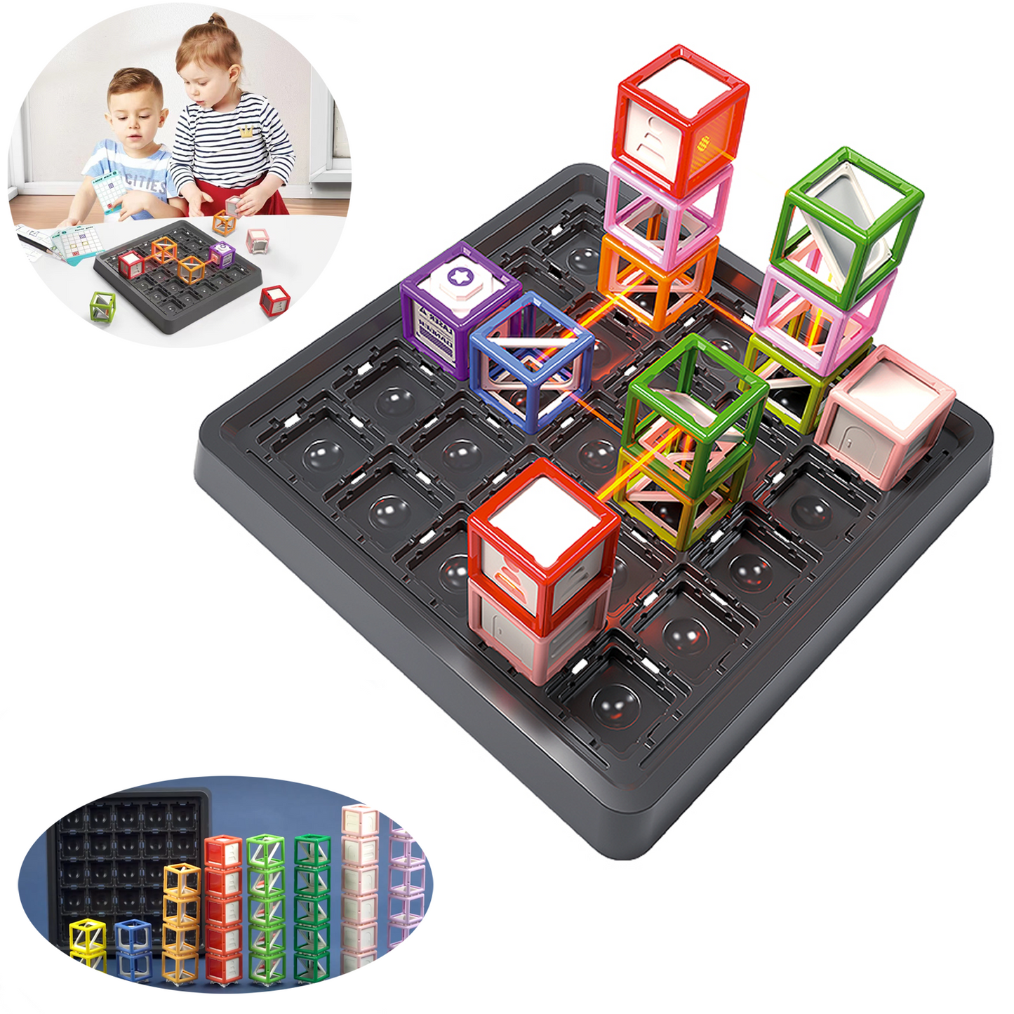 [2025 New] Laser Maze Reasoning Game, Ultimate STEM Logic Toys， 60+ Challenges, 37 Pcs Cubes, Ideal Gift fo,7、8、9、10、11、12、13、14Year Old Kids & Adults (Birthday/Christmas/Easter)
