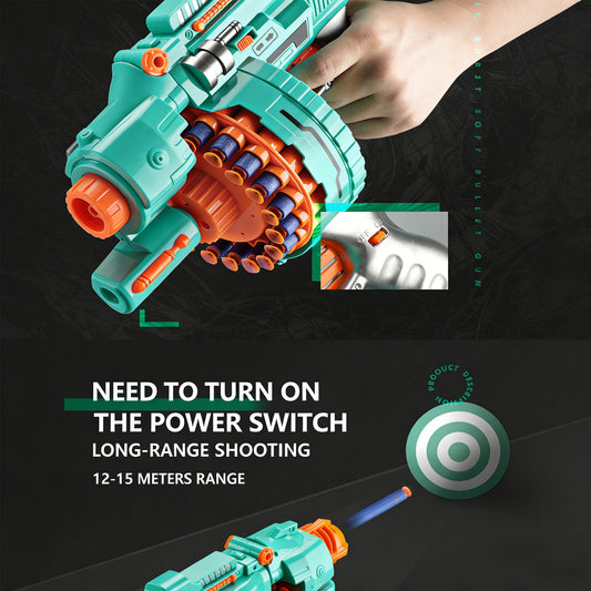 Multi-shot Soft Bullet Gatling Suction Cup Toy Gun,Action-Packed Toy Foam Dart Blaster,Large Rotating Magazine, Safe Rapid-Fire Fun for Kids’ Indoor & Outdoor Adventures