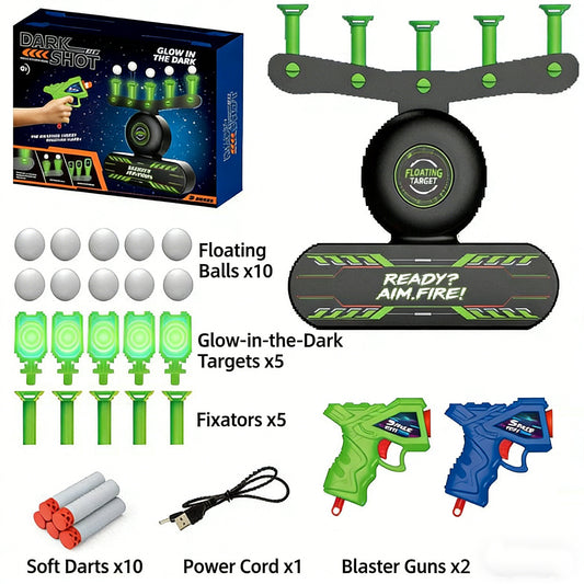 Electric Floating Target Shooting Set for Kids，Soft Bullet Toy Gun with Floating Ball Target，USB Rechargeable, Indoor/Outdoor Shooting Fun for Kids & Teens