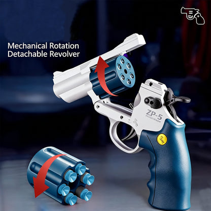 38 PCS Revolver Soft Bullet Toy Gun，Mechanical Linkage Foam Dart Blaster for Kids