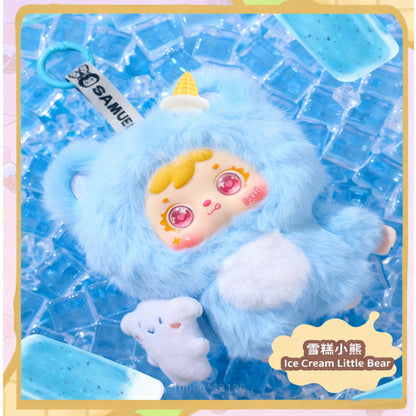 SAMUEL Hug The Ice Cream-loving Cute Pet-themed Blind Box, Adorable Plush Toys, Pendants, Birthday Gifts（Random 1PCS）