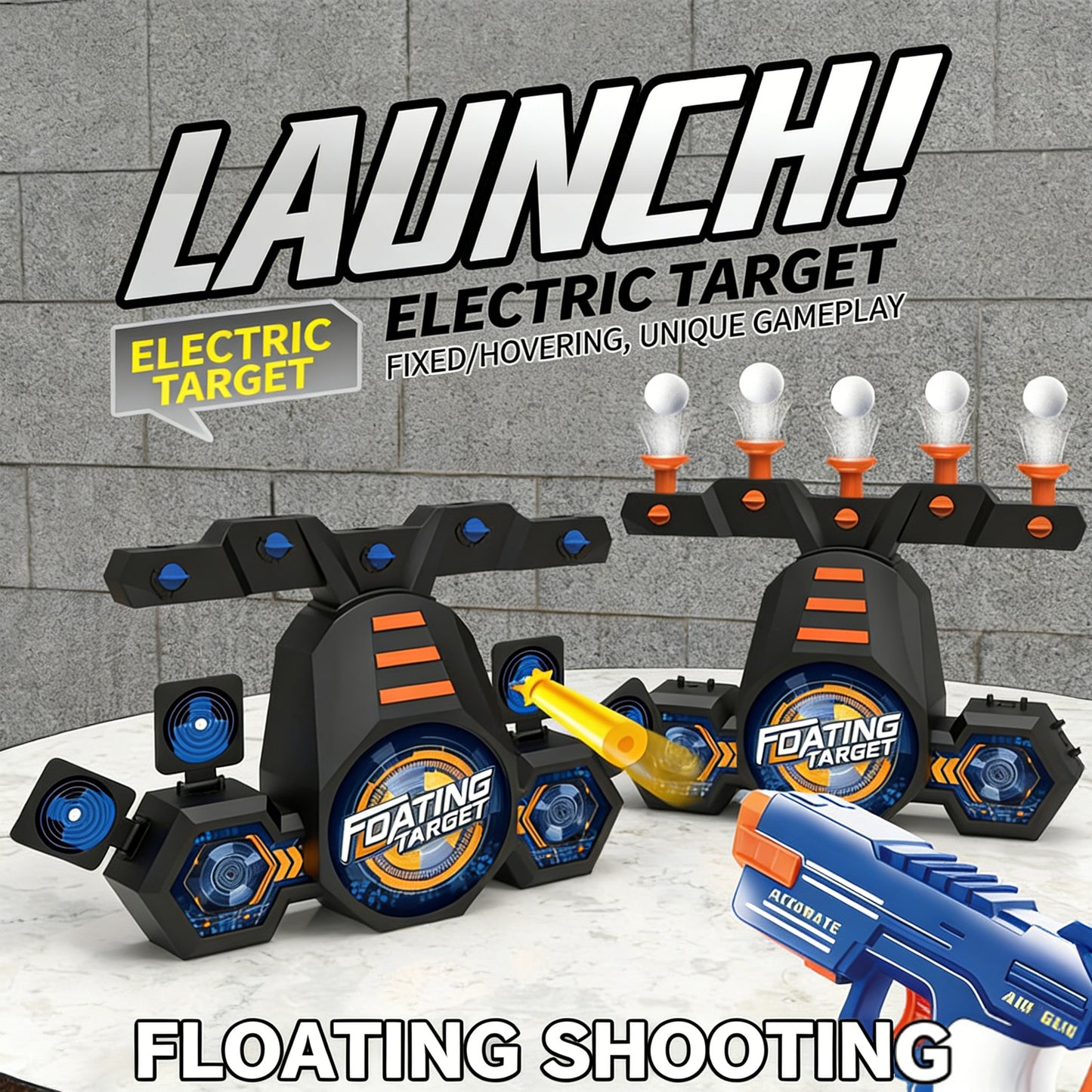 Electric Toy Gun Foam Dart Automatic Blaster Sniper Rifle,Hover Shot Game,Two-in-one Electric Flying Ball Target Toy Pistol,Realistic Toy Dart Hand Gun Soft Bullet Pistol Foam Shell Ejecting Blasters，Gifts for Boys Girls Adults Age 8+