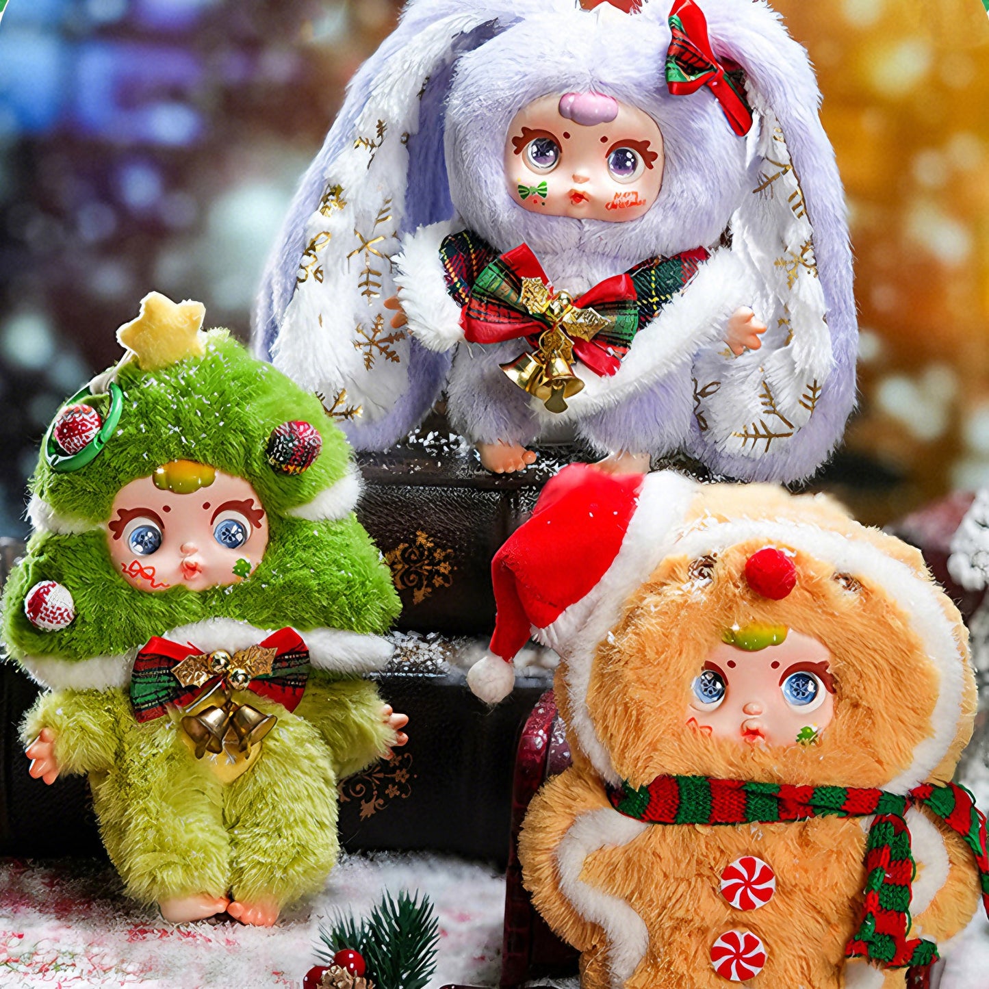 SAMUEL Candy Christmas Series Blind Box, Cute Fur Toy Pendant, Christmas&Birthday Gift（Random 1PCS）