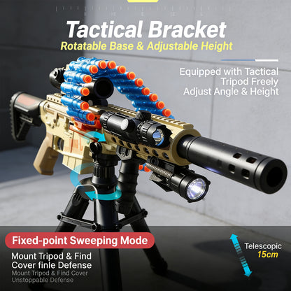 M416 Electric Full-Auto Soft Bullet Toy Gun，Huge Ammo Chain + Cool Attachments，Safe Suction Darts