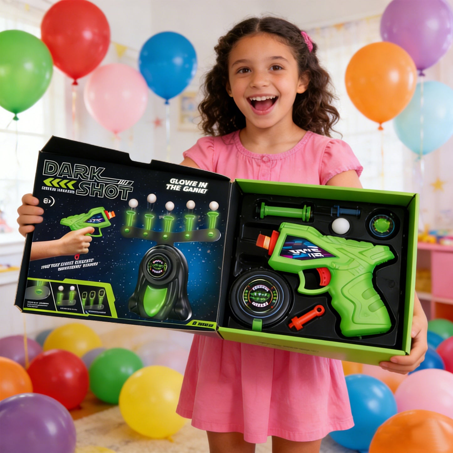 Electrically-powered Suspended Shooting Ball With Night-light Target and Soft Bullet Toy Gun, Tabletop Game，Gifts for Boys Girls Adults Age 8+