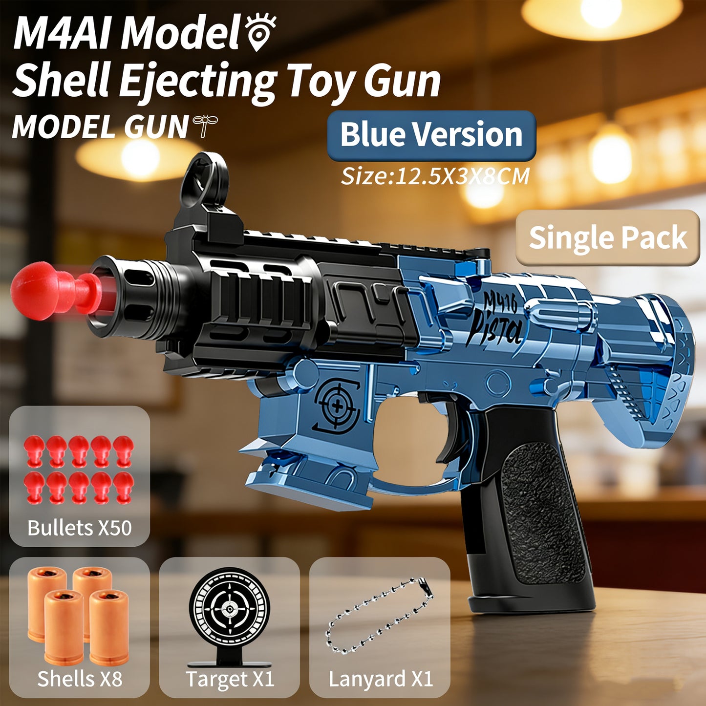 M4 AI Pink Shell-Eject Toy Gun,Realistic Toy Gun for Nerf Guns Darts, Foam Blaster - with Scope 50 Soft Bullets 3 Magazines, Semi-Auto Sniper Rifle Electric M416 Machine Guns for Boys 14+ Age Kids and Adults,Family-Fun
