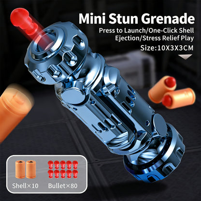 Luxury Gold EDC Fidget Toy，Mini Stun Grenade Shape Stress Relief Tool with Shell Ejection & Rotation for Adults/Kids