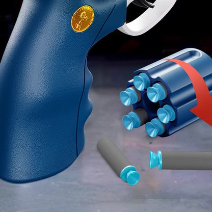 38 PCS Revolver Soft Bullet Toy Gun，Mechanical Linkage Foam Dart Blaster for Kids