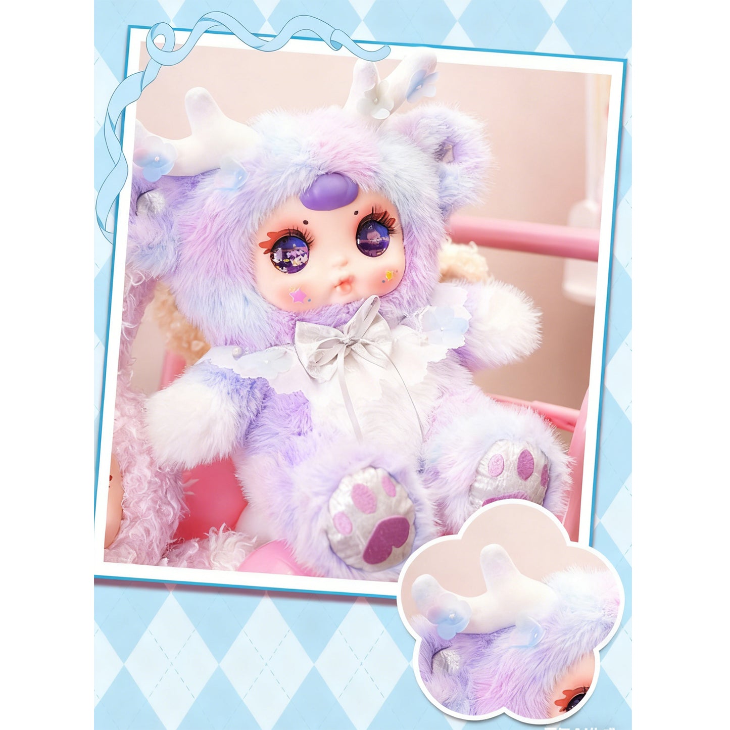 MM Sweetheart Baby Sitting Figure Blind Box, Cute Plush Toy, Pendant, Bedroom Decoration Item, Girls' Gift(Random 1PCS)