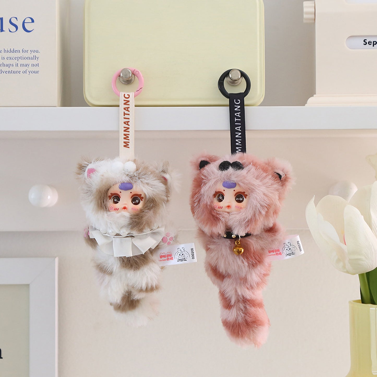 MM Pendent Candy Cat Series Plush Blind Boxes,Bag Accessories,Pop Culture Toys,Gifts for Girls(Random 1 PCS)