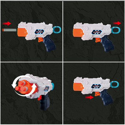 Portable Target Shooting Toy Gun, Dual-purpose EVA Soft Bullets for Suspended Flying Ball Dinosaur Target，Realistic Toy Dart Hand Gun Soft Bullet Pistol Foam Shell Ejecting Blasters，Gifts for Boys Girls Adults Age 8+