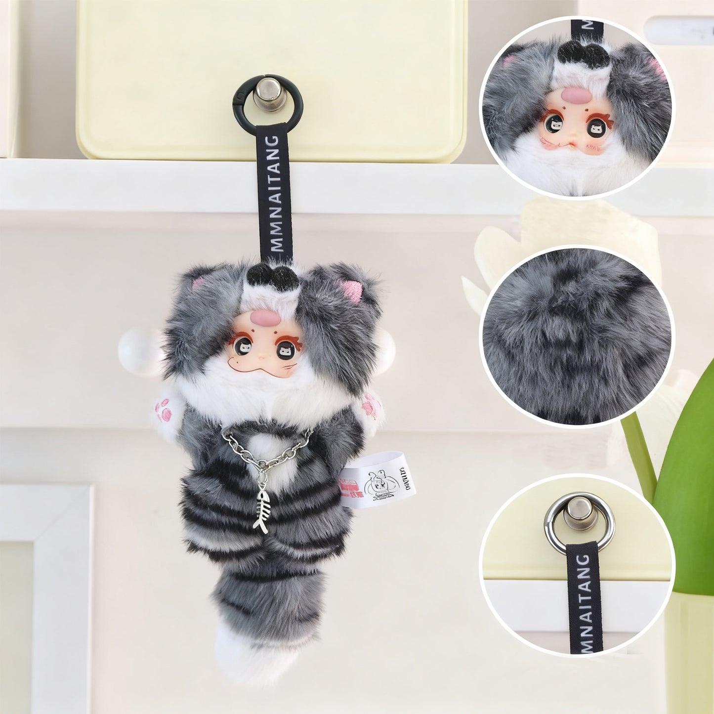 MM Pendent Candy Cat Series Plush Blind Boxes,Bag Accessories,Pop Culture Toys,Gifts for Girls(Random 1 PCS)