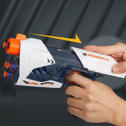 High-Powered Swift Toy Soft Bullet Blaster – Sleek White-Orange-Navy Design, Safe Foam Darts for Kids’ Outdoor Fun & Active Play，Parent-child Outdoor Battle Toy Manual Soft Bullet Gun