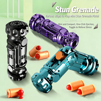 Luxury Gold EDC Fidget Toy，Mini Stun Grenade Shape Stress Relief Tool with Shell Ejection & Rotation for Adults/Kids