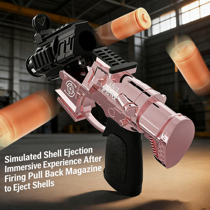 M4 AI Pink Shell-Eject Toy Gun,Realistic Toy Gun for Nerf Guns Darts, Foam Blaster - with Scope 50 Soft Bullets 3 Magazines, Semi-Auto Sniper Rifle Electric M416 Machine Guns for Boys 14+ Age Kids and Adults,Family-Fun