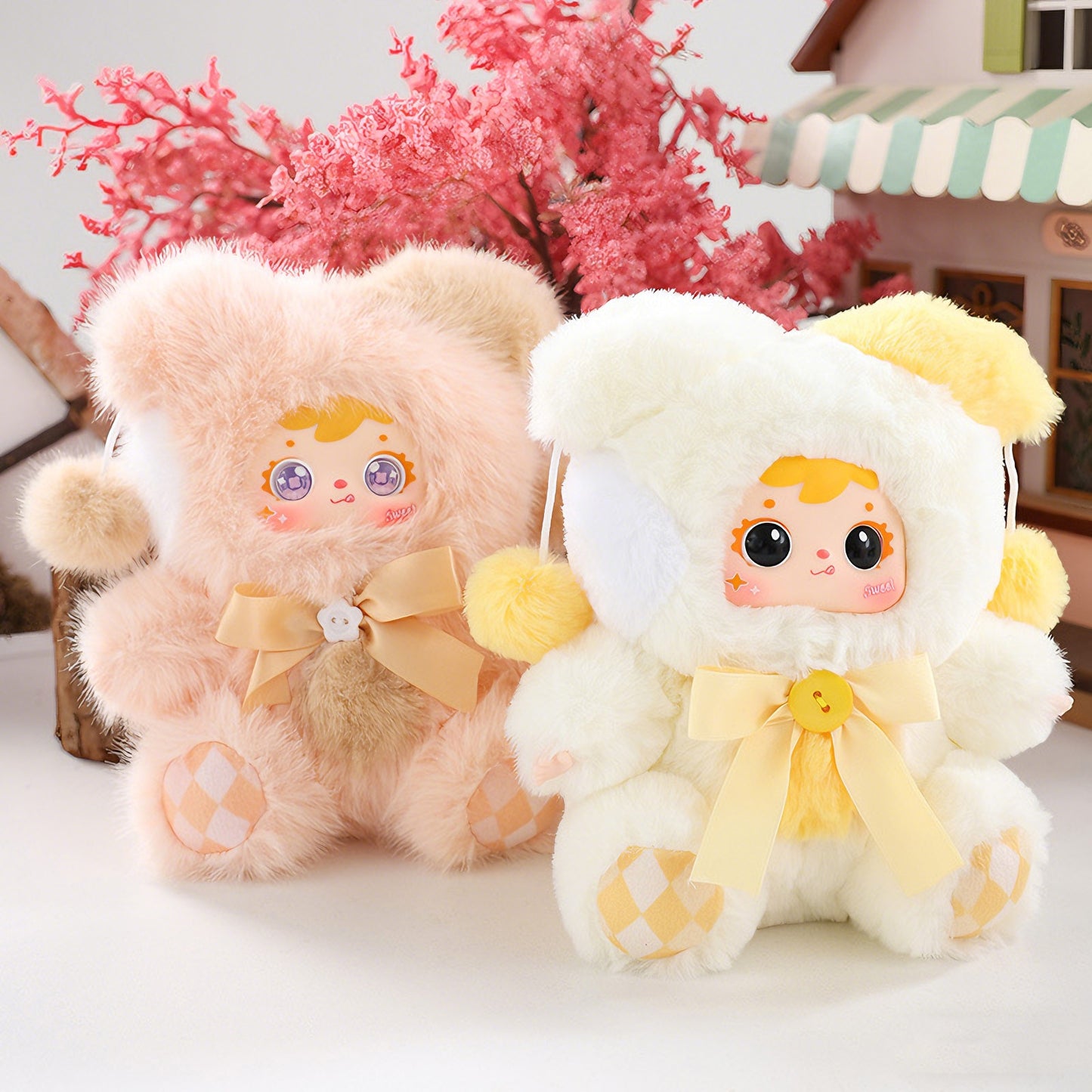 SAMUEL Good Times Series Plush Blind Toy Boxes, Cute Figurines, Bag Accessories, Exquisite Gifts（Random 1 PCS）
