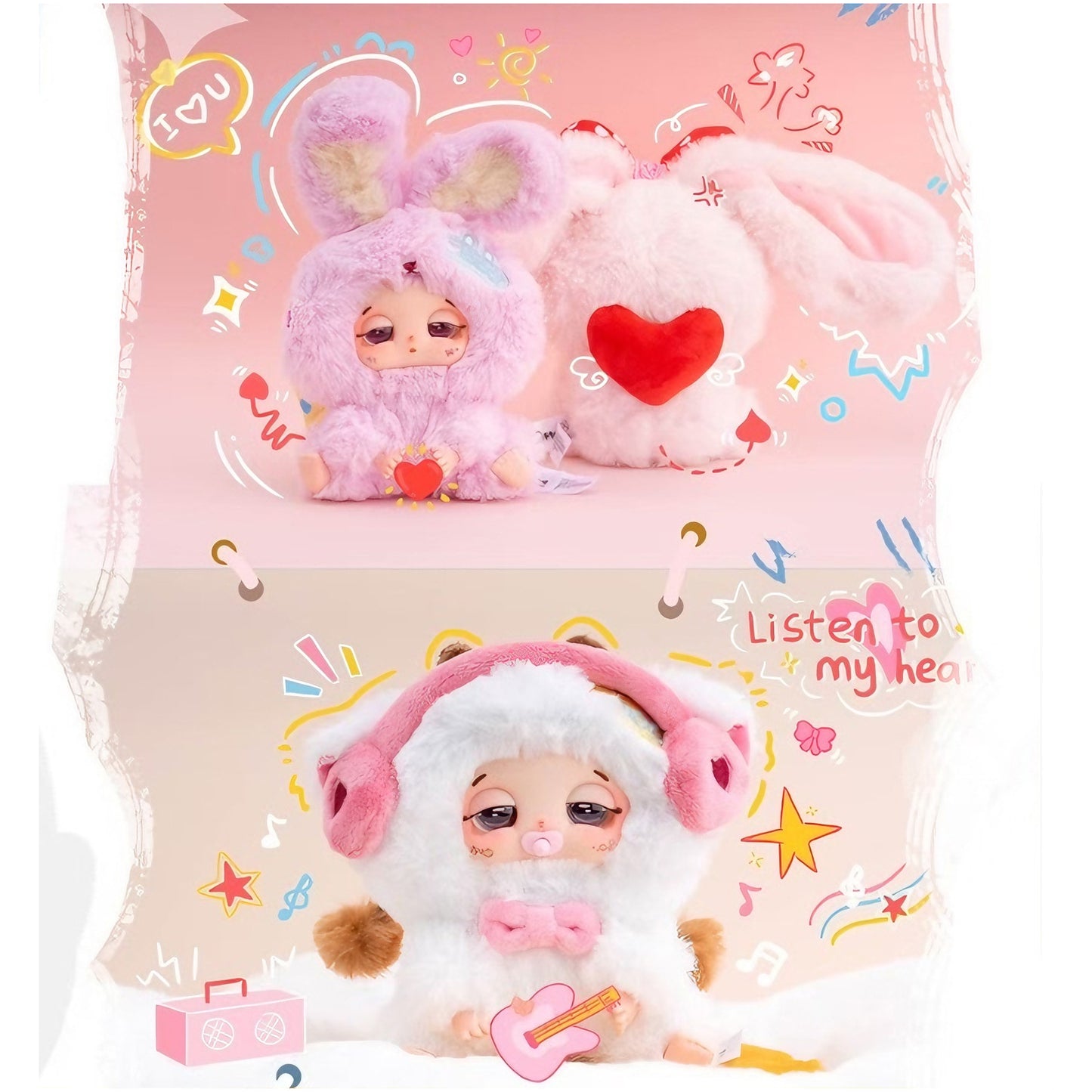TIRED DOUDOU Good Luck Series Gifts Plush Blind Boxes, Plush Doll Pendants, Festive Gifts.(Random 1PCS)