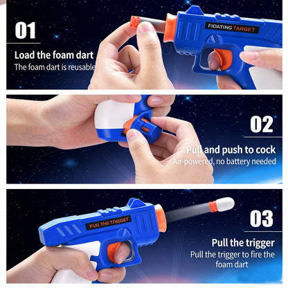 Electric Rotating Shooting Target Soft-bullet Gun, Tabletop Game，Rotating Shooting Target Set，10-12M Long-Range Fun，Tabletop Game，Boost Hand-Eye Coordination – Perfect Parent-Child Rotating Aiming Game
