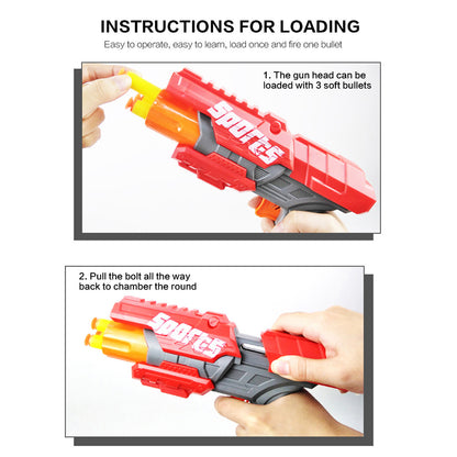 Sports Gun,Children's Imitation Toy Gun, Boy's Shooting Battle Soft Bullet Gun, Manual and Can Be Fired