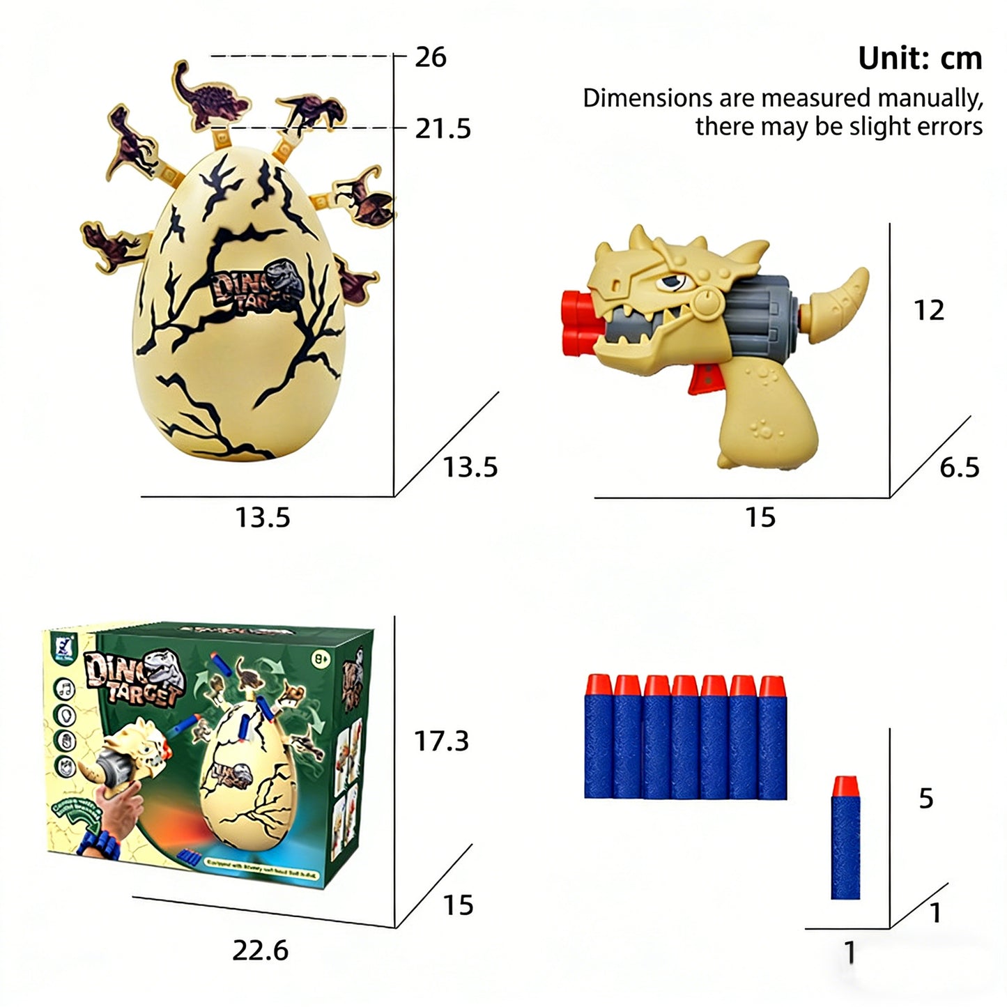 Electric Rotating Target Toy Gun, Lighted Music Soft-bullet Gun，Soft Foam Darts, Safe Competitive Fun, Gifts for Boys Girls Adults Age 8+