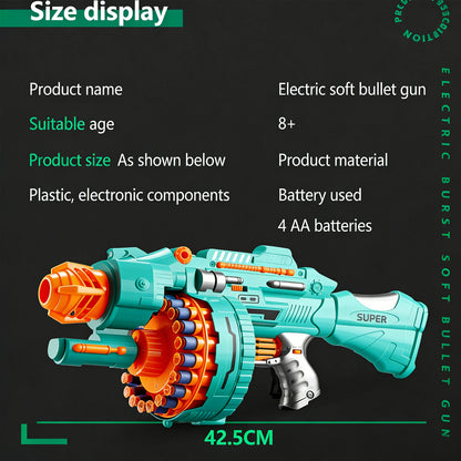 Multi-shot Soft Bullet Gatling Suction Cup Toy Gun,Action-Packed Toy Foam Dart Blaster,Large Rotating Magazine, Safe Rapid-Fire Fun for Kids’ Indoor & Outdoor Adventures