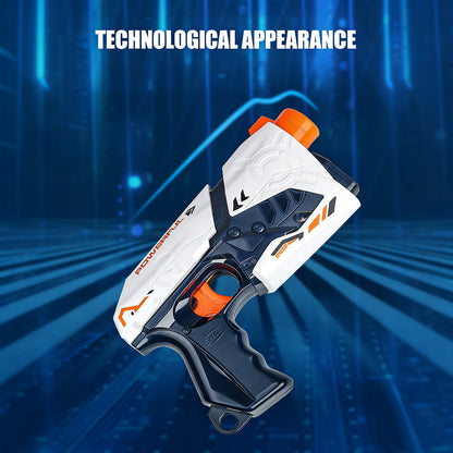 High-Powered Swift Toy Soft Bullet Blaster – Sleek White-Orange-Navy Design, Safe Foam Darts for Kids’ Outdoor Fun & Active Play，Parent-child Outdoor Battle Toy Manual Soft Bullet Gun