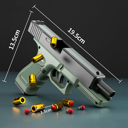 Colt-Style Mechanical Full-Automatic Toy Pistol,Glock Semi-automatic Reloaded Detachable Magazine Automatic Ejector-less Soft-shell Pistol,Gifts for Boys Girls Adults Age 8+