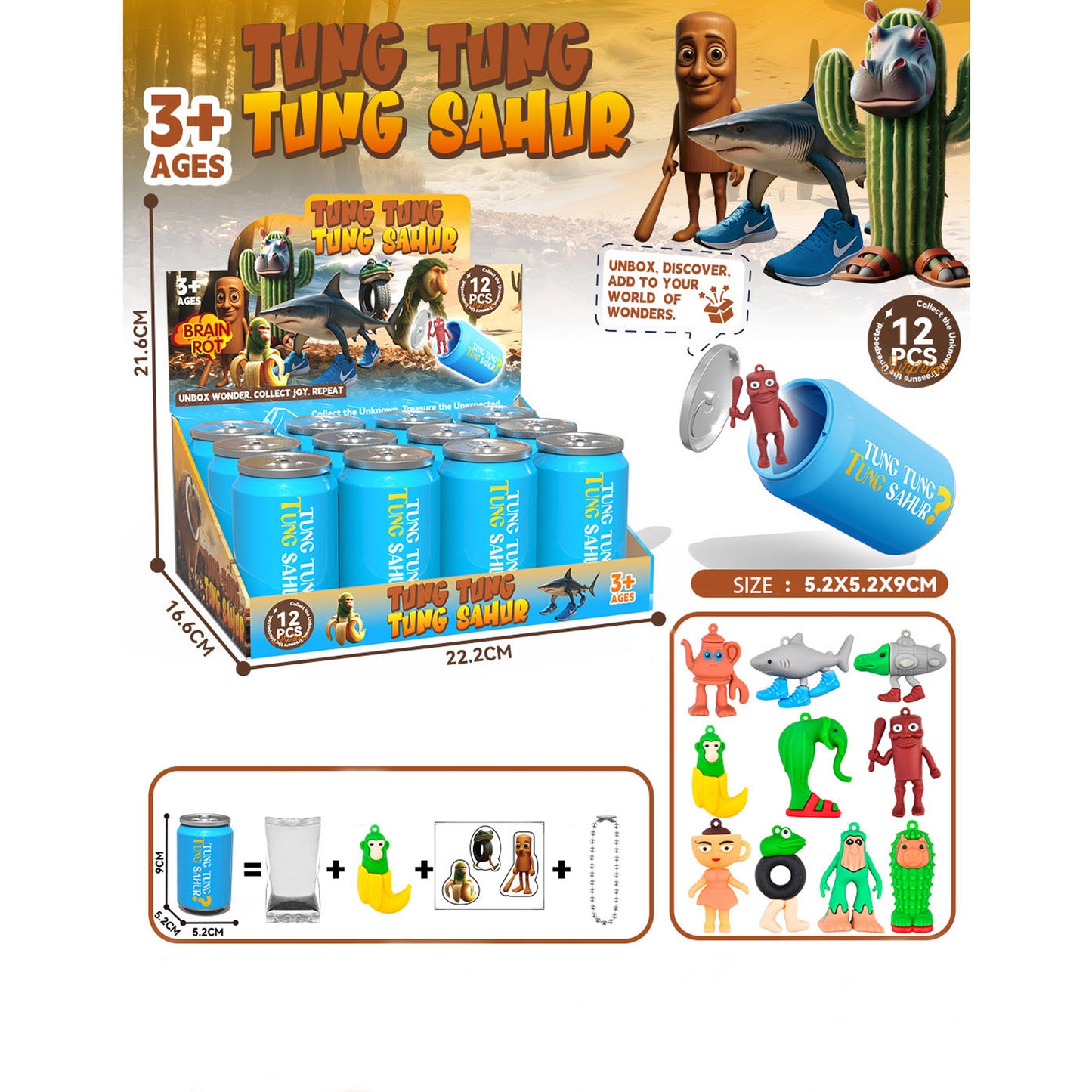 [2025 New]Trendy Collectible Toy Figurines,12pcs Blind Box Figures , Desktop Ornaments, Mystery Box Pendent Figures for Kids & Collectors,Animals Figurine Doll Gifts