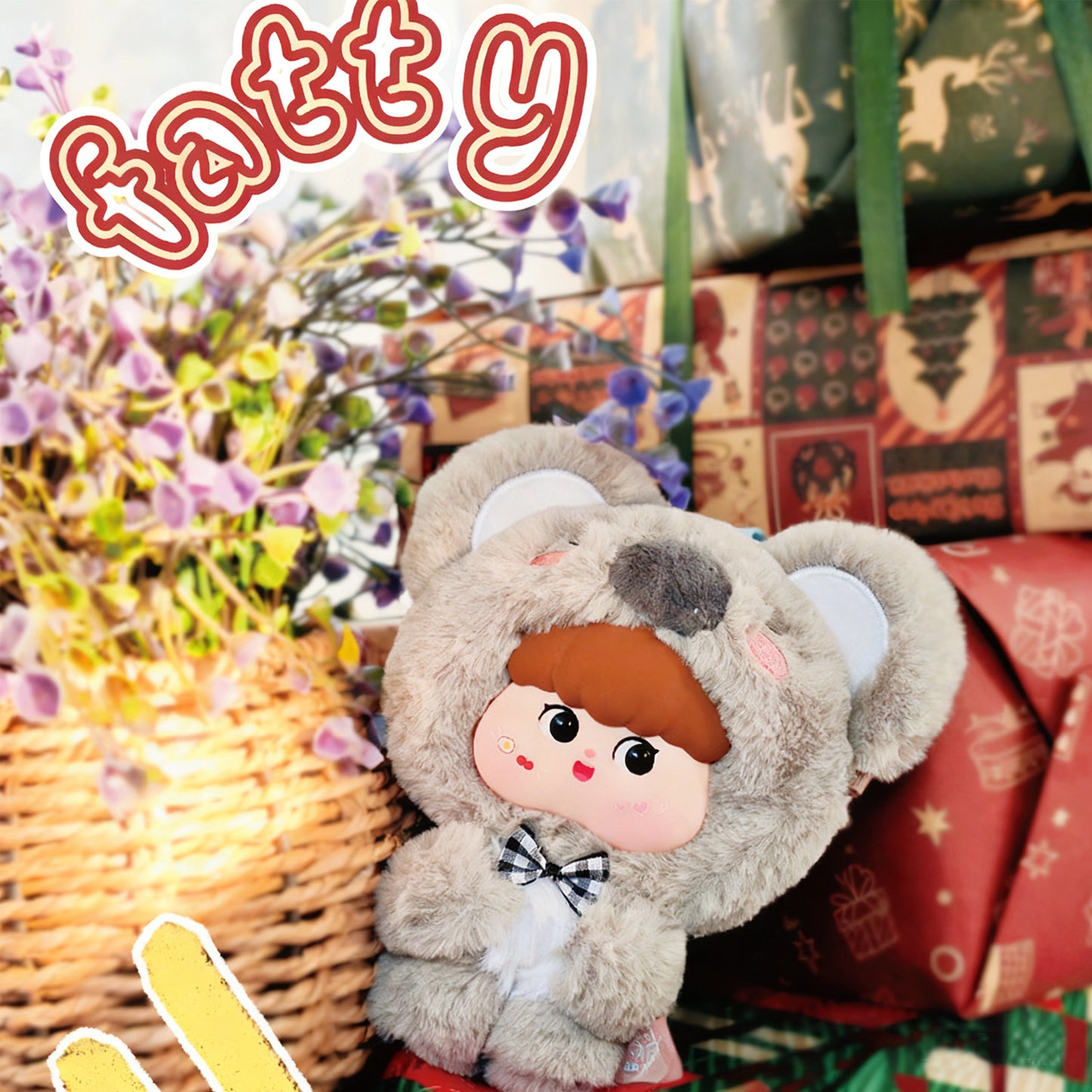 FATTY Large-eared Animal Plush Blind Boxes，Desk Decoration，Bag Accessories,Pop Culture Toys,Gifts for Girls(Random 1 PCS)